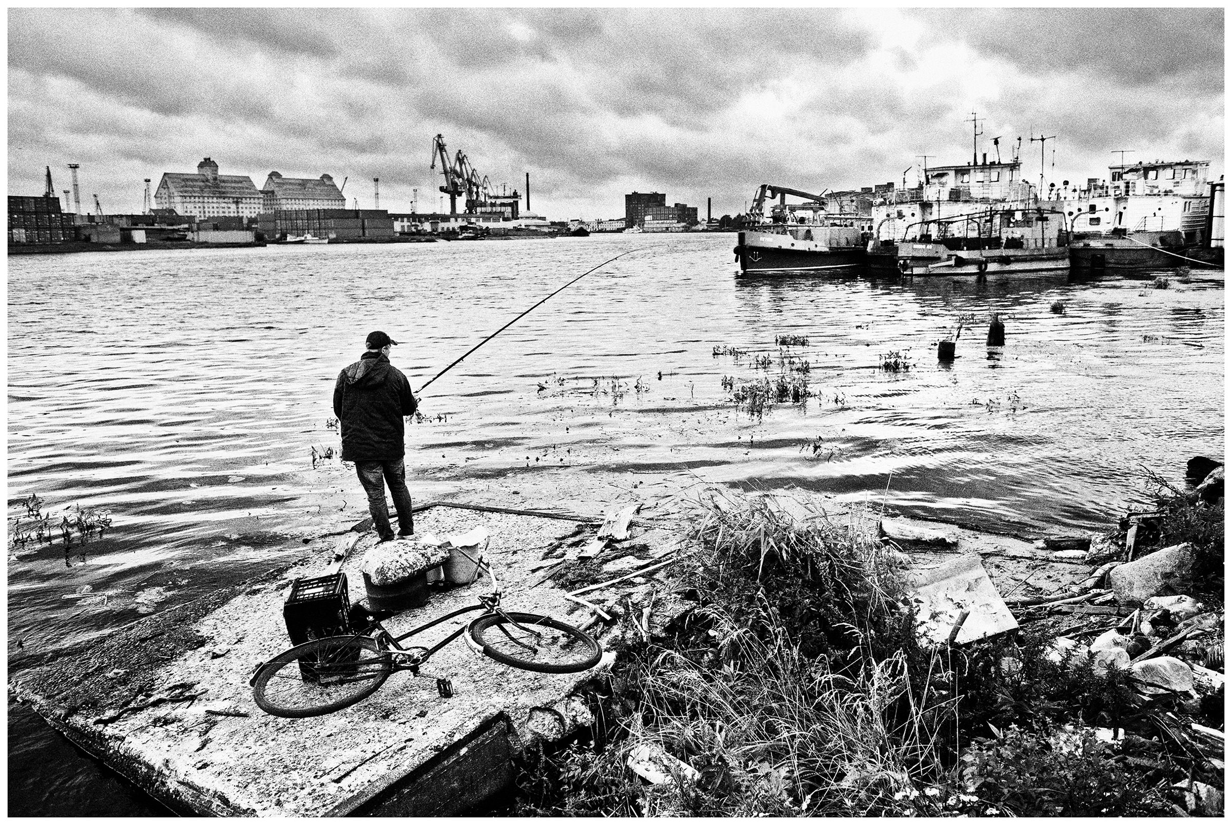 Kaliningrad, Russia. A man is fishing.