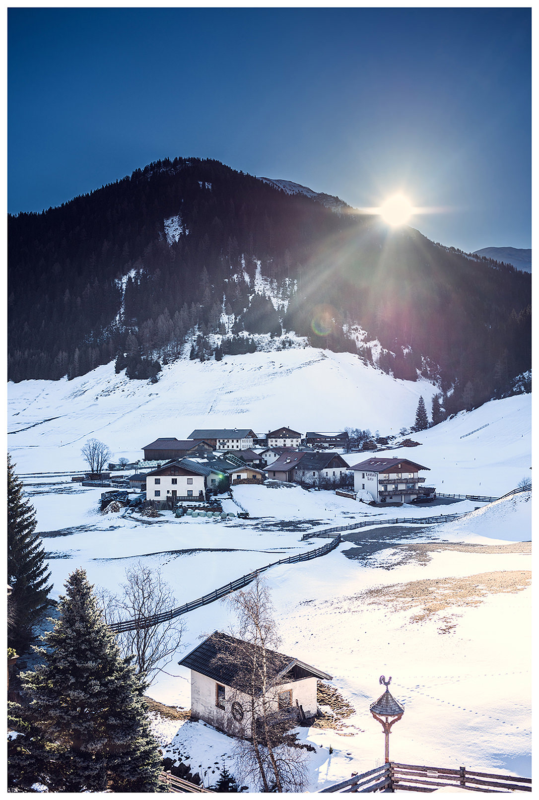 Wipptal, North Tyrol, Austria. A view from the Almis Hotel.
