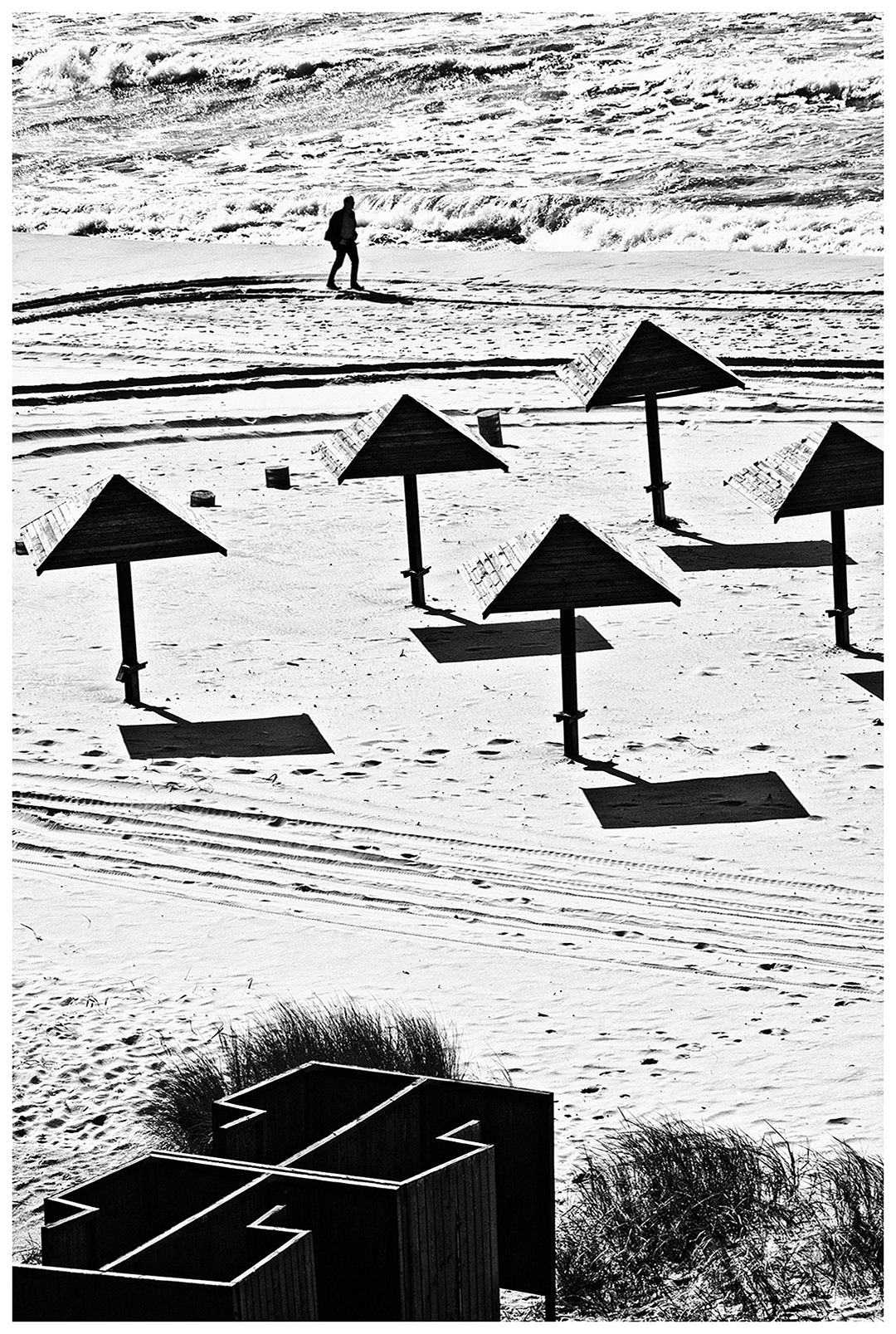 Kaliningrad, Russia. A man walks along the coast.