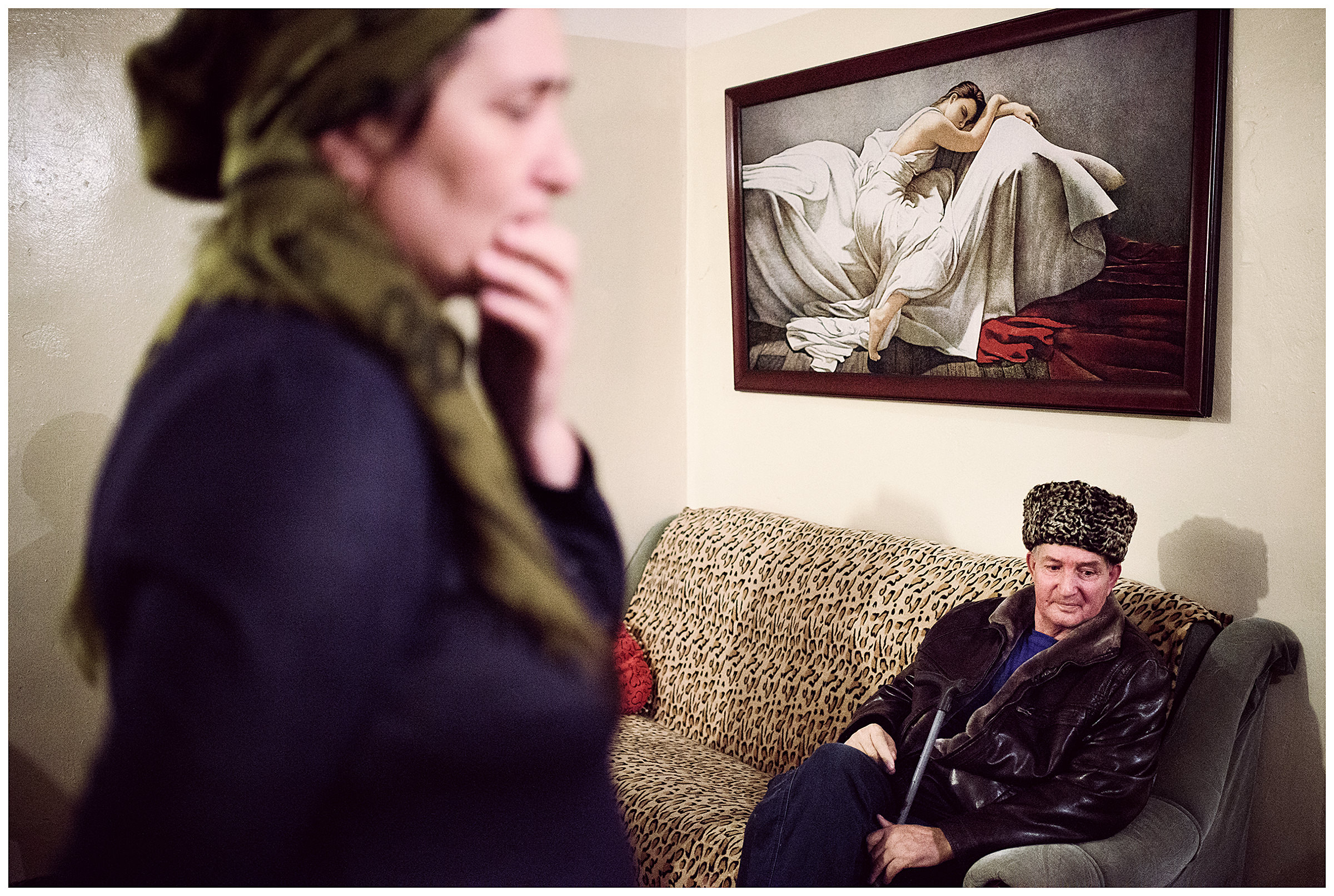 Grozny, Chechnya. The director of a hostel in Grozny receives a resident.