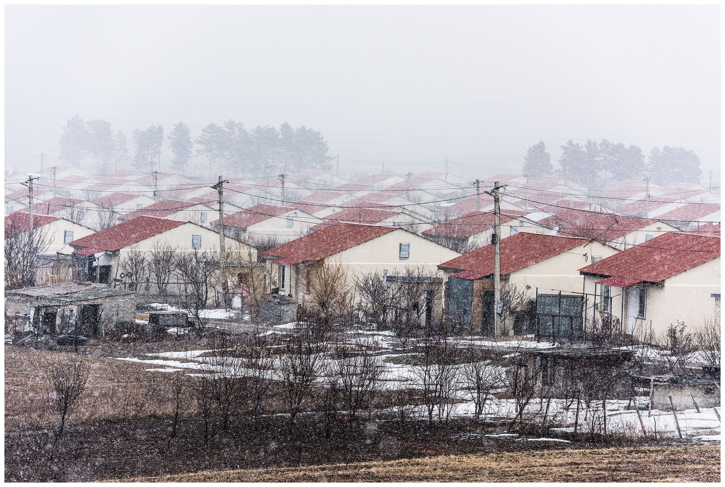 Georgia. The shelters for the refugees from Ossetia are located along the Tbilisi-Chiatura road in the snow.