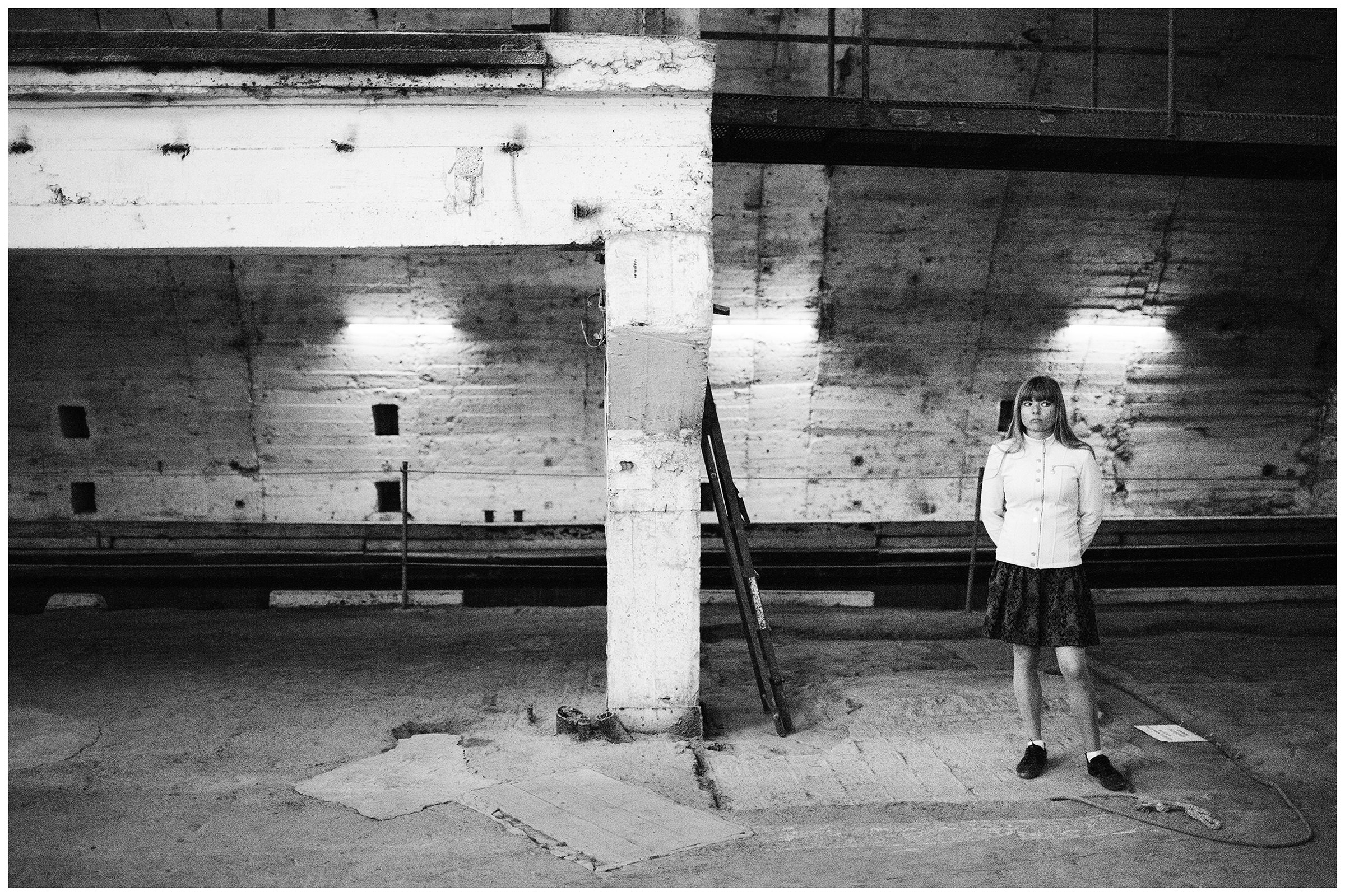 Balaklava, the Crimea. A research assistant is standing in a submarine shaft.