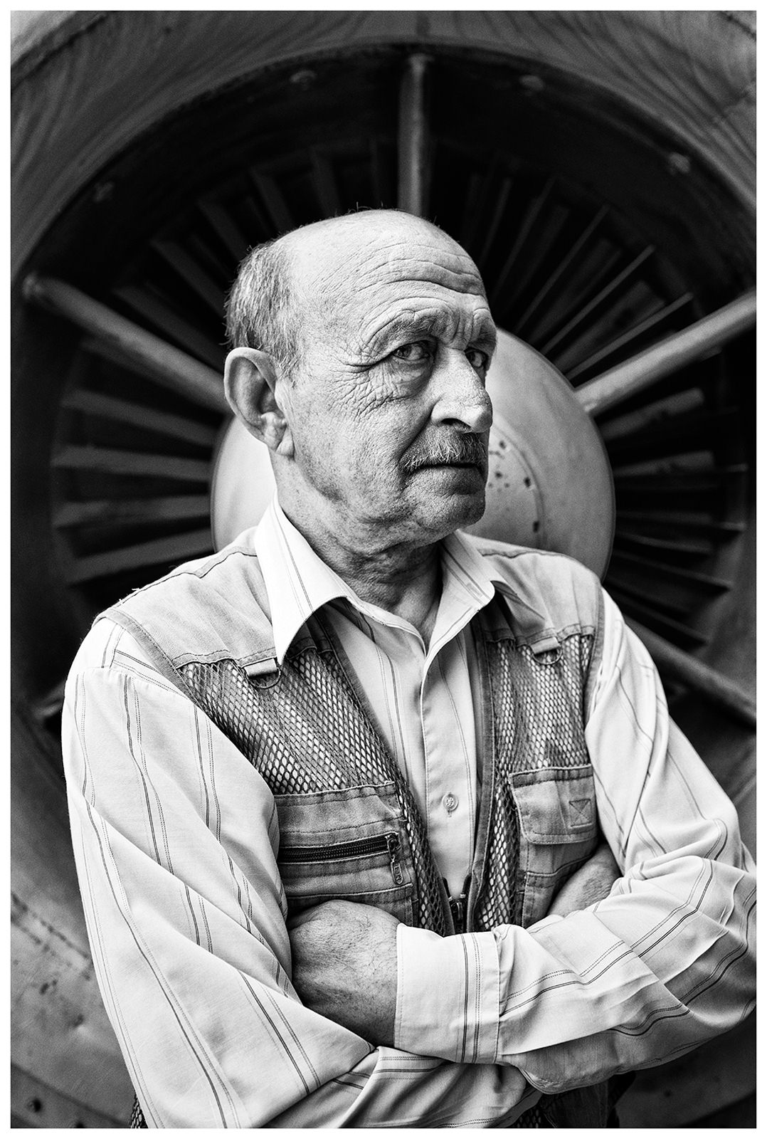 Balaklava, the Crimea. An officer of the special counterintelligence unit is standing in front of an exhibit in front of the adit entrance.